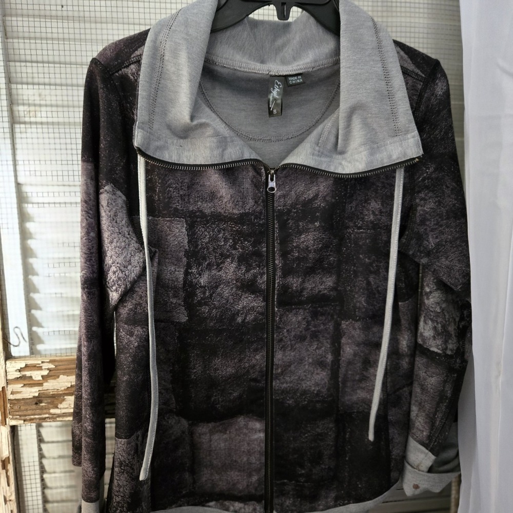 Ethyl Jacket Small Geometric Design Size Small Grey Black